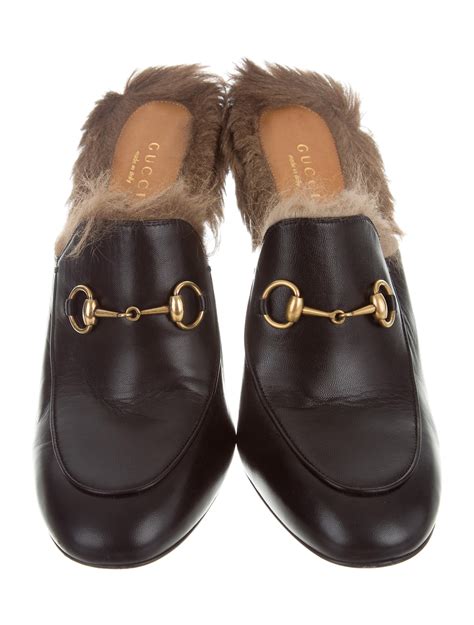 gucci fur kids shoes|Gucci princetown mules with fur.